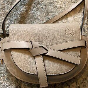 Loewe Gate Dual Mini Bag in Light Beige Grained Leather